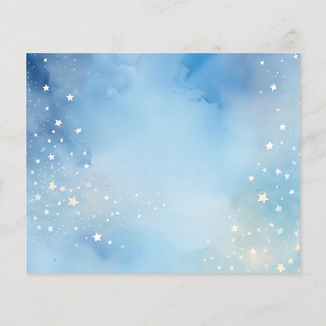 Waterverf Blauwe lucht met sterren (Achterkant)