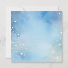Waterverf Blauwe lucht met sterren Kaart