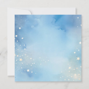 Waterverf Blauwe lucht met sterren Kaart