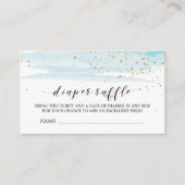 Waterverf Blauwe luier Raffle Inschrijving Informatiekaartje (Voorkant)