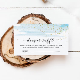 Waterverf Blauwe luier Raffle Inschrijving Informatiekaartje