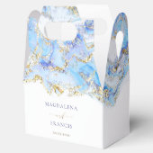 waterverf blauwe marmer | bruiloft bedankdoosjes (Geopend)