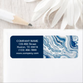 waterverf blauwe marmer van de strand - nautische  etiket (Insitu)