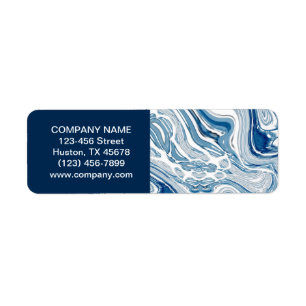 waterverf blauwe marmer van de strand - nautische  etiket
