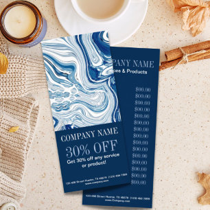 waterverf blauwe marmer van de strand - nautische  reclamekaart