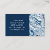 waterverf blauwe marmer van de strand - nautische  visitekaartje (Achterkant)