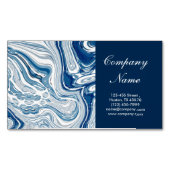 waterverf blauwe marmer van de strand - nautische  visitekaartje magneet (Voorkant)