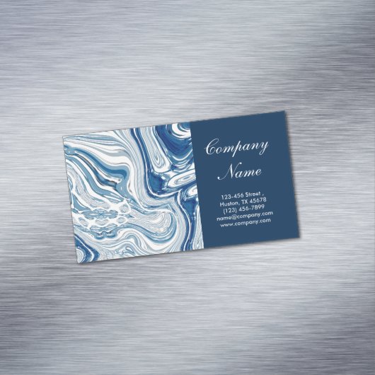 waterverf blauwe marmer van de strand - nautische  visitekaartje magneet (Voorbeeld)