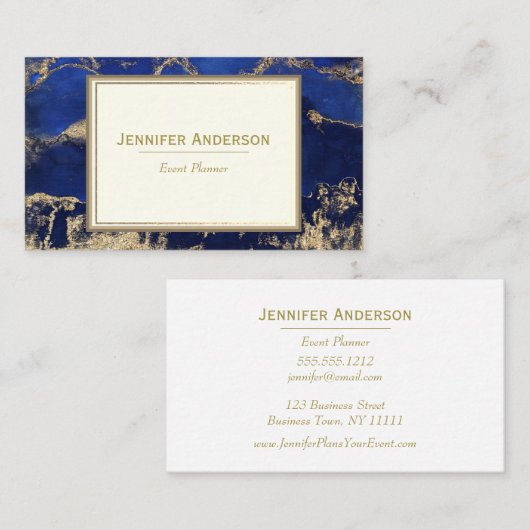 Waterverf blauwe marmer visitekaartje (Voorkant / Achterkant)