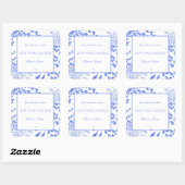 Waterverf Blauwe mediterrane kaarsenlabel Vierkante Sticker (Vel)