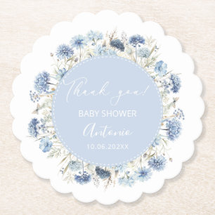 Waterverf Blauwe meisjes Jongens baby shower Kartonnen Onderzetters