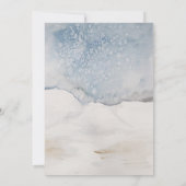 Waterverf Blauwe Modern Weddenschap Kaart (Achterkant)