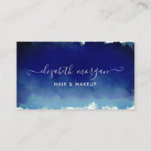 Waterverf Blauwe moderne handtekenscript Visitekaartje (Voorkant)