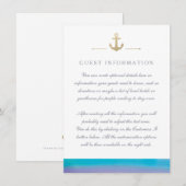 Waterverf Blauwe Nautical White Insert Kaart (Voorkant / Achterkant)