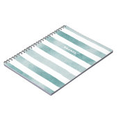 Waterverf blauwe nautische strepen. Abstracte lijn Notitieboek (Linkerzijde)