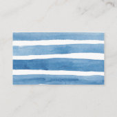 Waterverf blauwe nautische strepen. Diaper Raffle Informatiekaartje (Achterkant)
