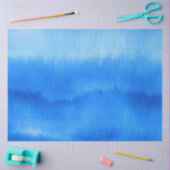 Waterverf Blauwe oceaan - Achtergrondontkoppeling Tissuepapier (Craft)