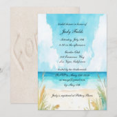 Waterverf Blauwe Oceaan Bruidsmeisjes Bruiloft Fee Kaart (Voorkant / Achterkant)