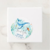 Waterverf Blauwe Oceaan onder het Zeeen Baby showe Bedankjes Labels (In situ)