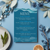 waterverf blauwe oceaangolven menu