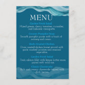 waterverf blauwe oceaangolven menu (Voorkant)