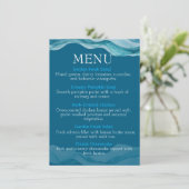 waterverf blauwe oceaangolven menu (Staand voorkant)