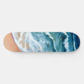 Waterverf Blauwe oceaangolven Persoonlijk Skateboard (Horizontaal)
