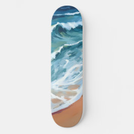 Waterverf Blauwe oceaangolven Persoonlijk Skateboard
