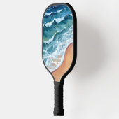 Waterverf Blauwe oceaangolven Pickleball Paddle (Links)