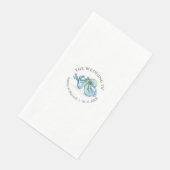 Waterverf Blauwe Octopus Strand Bruiloft Gepersona Servet (Hoek)