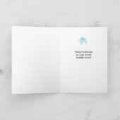 Waterverf Blauwe Olifant Welkom Baby Kaart (Binnen)