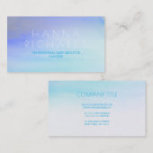 Waterverf Blauwe Ombre Modern Beach Visitekaartje (Voorkant / Achterkant)