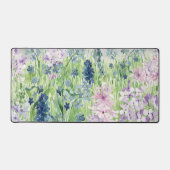 Waterverf Blauwe Paarse bloemenweide op de berg Bureaumat (Voorkant)