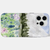 Waterverf Blauwe Paarse bloemenweide op de berg Case-Mate iPhone Case (Achterkant (horizontaal))