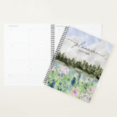 Waterverf Blauwe Paarse bloemenweide op de berg Planner (Display)