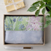 Waterverf Blauwe Paarse bloemenweide op de berg Tissuepapier (Geschenk)