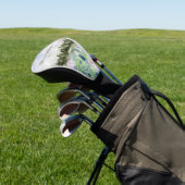 Waterverf Blauwe Paarse Bloemwei op Berg Golfheadcover (Insitu)