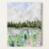 Waterverf Blauwe Paarse Bloemwei op Berg Planner (Achterkant)