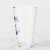 Waterverf Blauwe Paarse Floral - Aangepaste tekst Glas (Links)