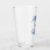 Waterverf Blauwe Paarse Floral - Aangepaste tekst Glas (Rechts)