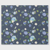 Waterverf Blauwe & Paarse Hortensia's Cadeaupapier (Vlak)