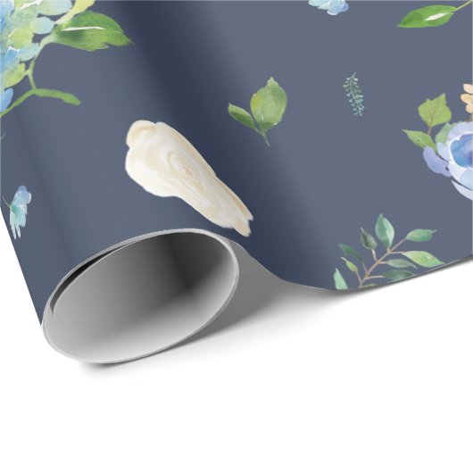 Waterverf Blauwe & Paarse Hortensia's Cadeaupapier (Rol Hoek)