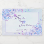 Waterverf blauwe Paarse Lila ventilator Sparkling Wijnetiket (Enkel label)