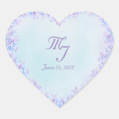 Waterverf blauwe Paarse Lila ventilatorSticker Hart Sticker (Voorkant)