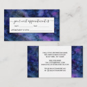 Waterverf blauwe Paarse startvernevelaar Afsprakenkaartje (Voorkant / Achterkant)