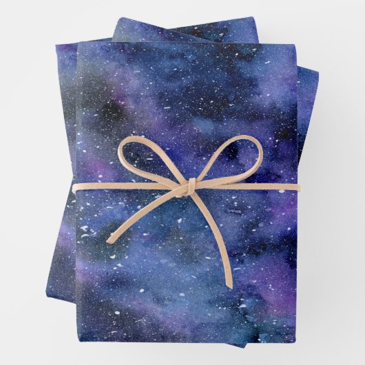 Waterverf blauwe Paarse startvernevelaar Inpakpapier Vel (In situ)