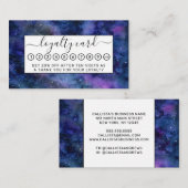 Waterverf blauwe Paarse startvernevelaar Klantenkaartje (Voorkant / Achterkant)