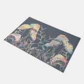 Waterverf Blauwe paddenstoelen Deurmat (Schuin)