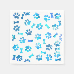 Waterverf blauwe pagina afdrukken op zaterdag servet