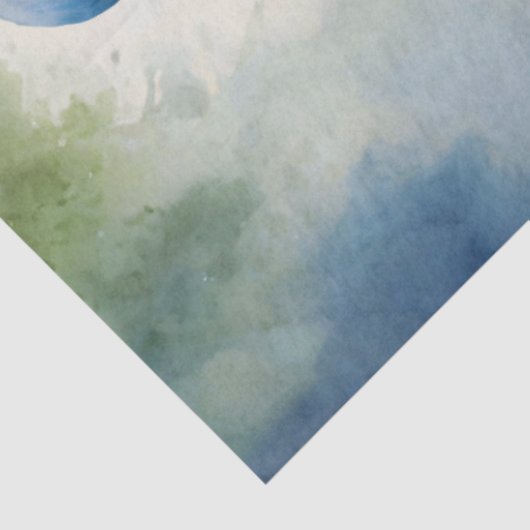 Waterverf Blauwe Parkiet Eucalyptus Decoupage Tissuepapier (Detail)